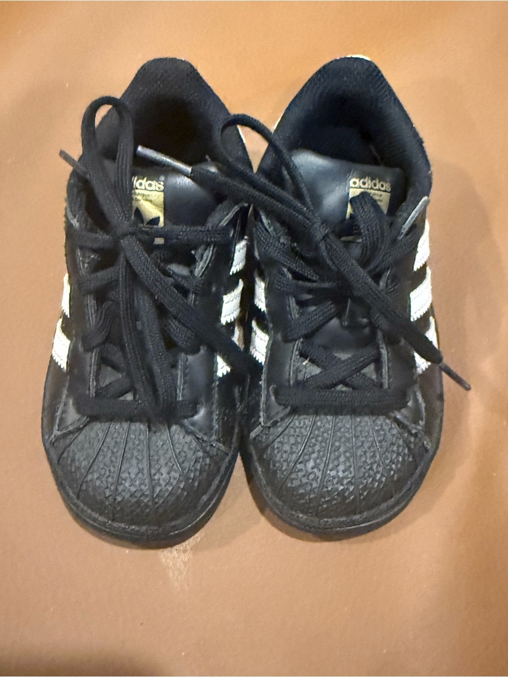 adidas Kids Black Sneakers with White Stripes